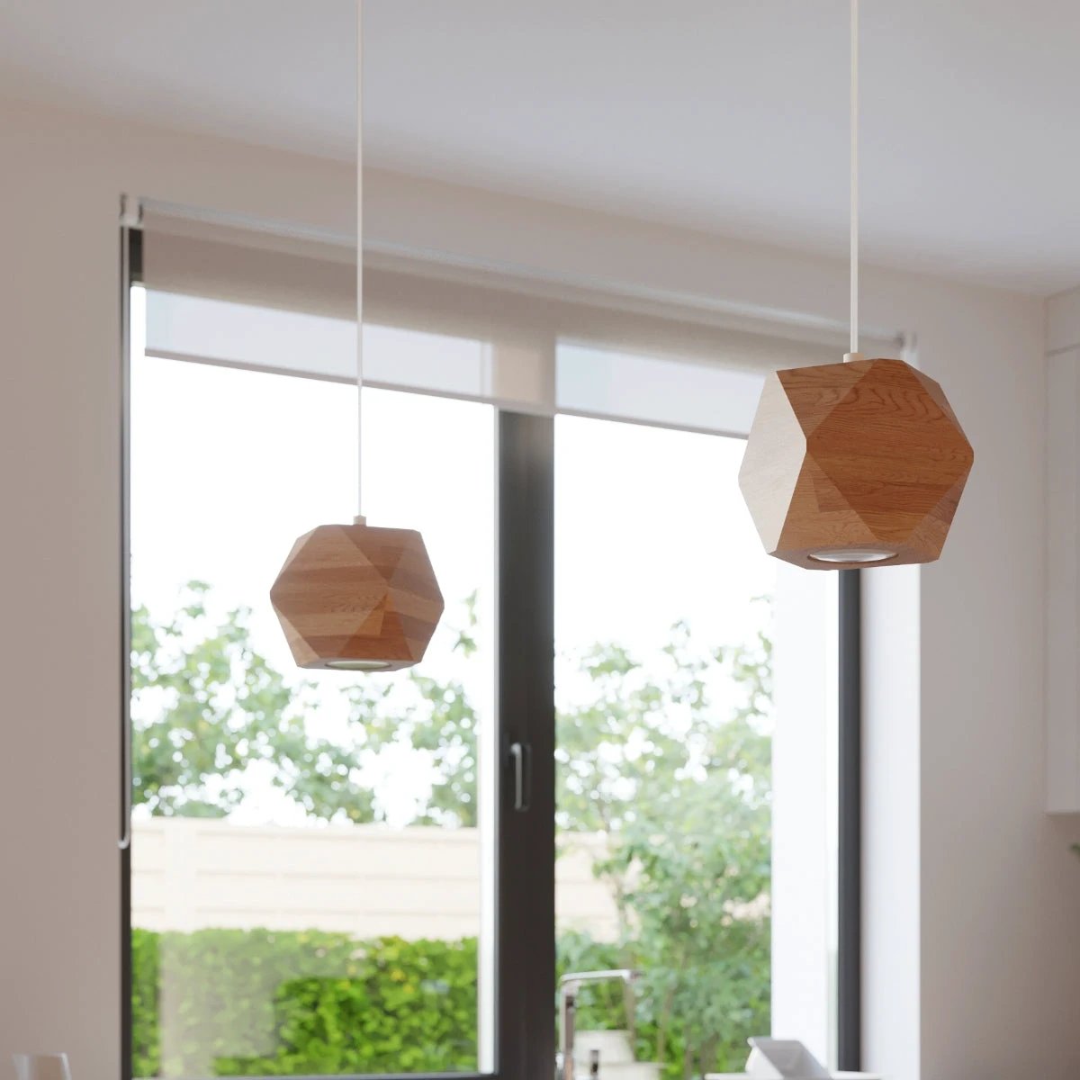 Sollux Lighting Woody Ceiling Light 12cm Geometric Wood Home - Ceiling Lights