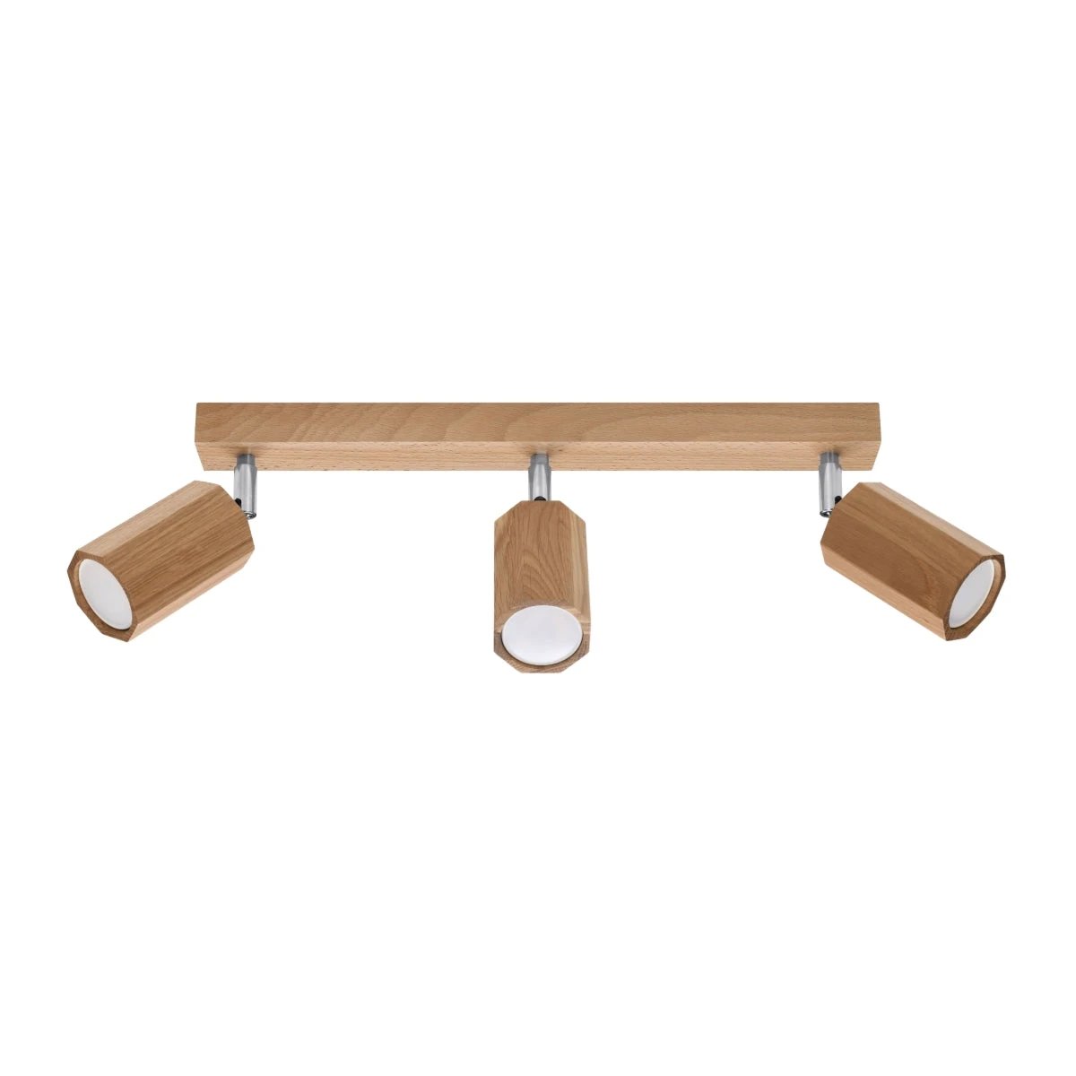 Sollux Lighting Zake Scandinavian Wooden Ceiling Lamp, 45/5/20 cm, Oak Design with GU10 Bulb for Cozy Interiors - Ceiling Lights