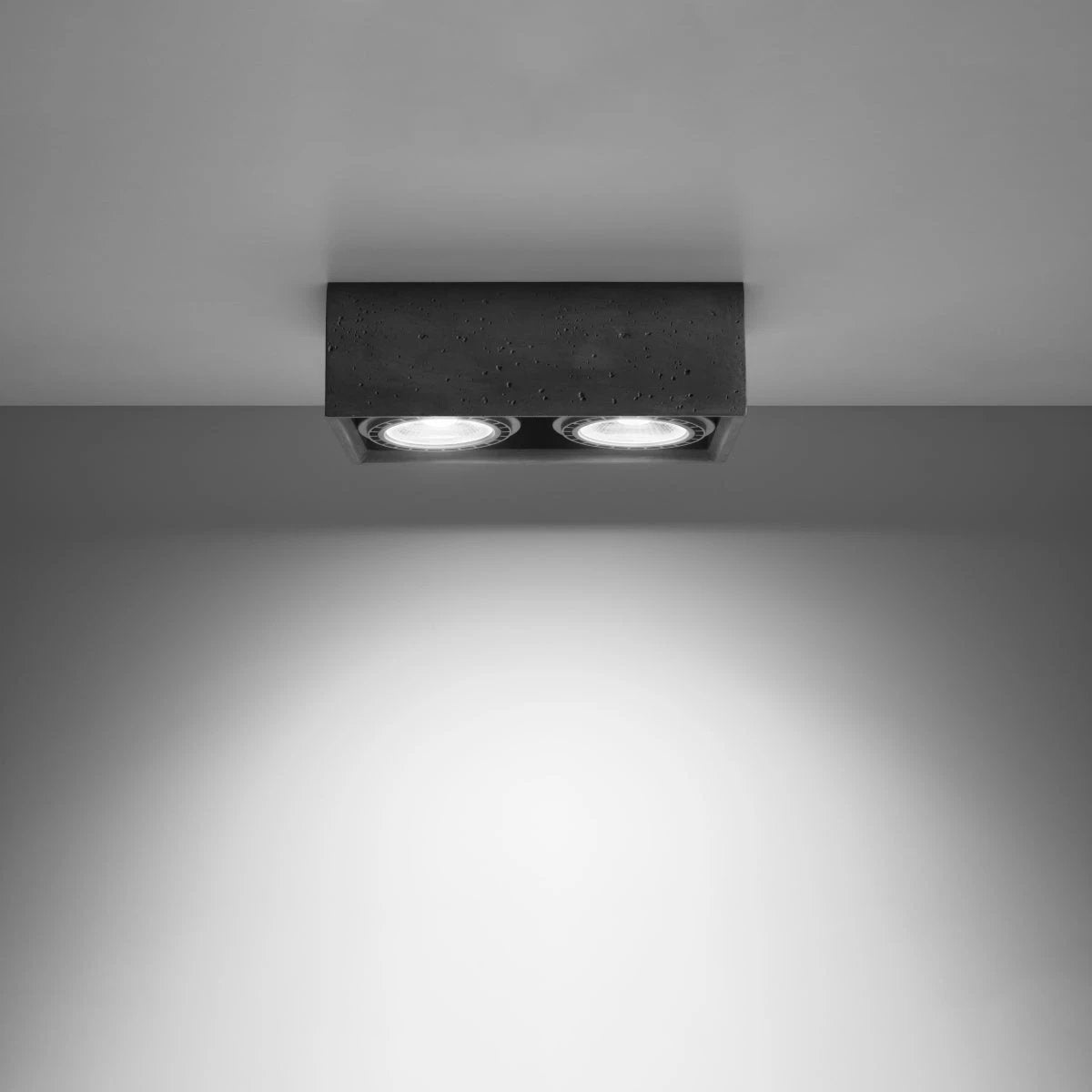 Concrete Ceiling Light 27x14x9cm Dual GU10 Indoor by Sollux Lighting