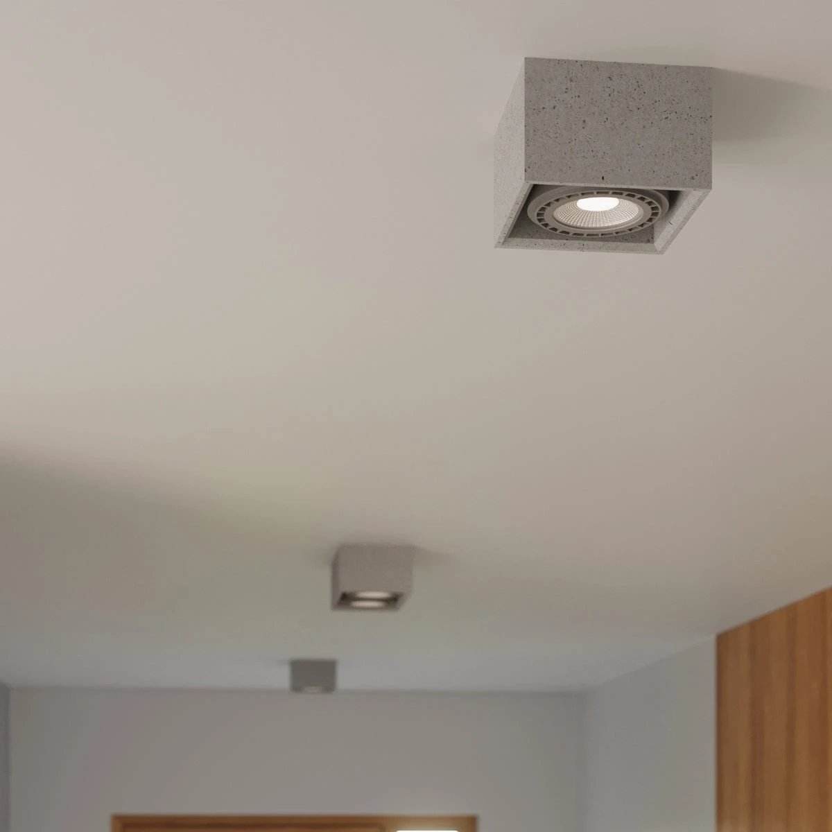 Concrete Ceiling Light 27x14x9cm Dual GU10 Indoor by Sollux Lighting