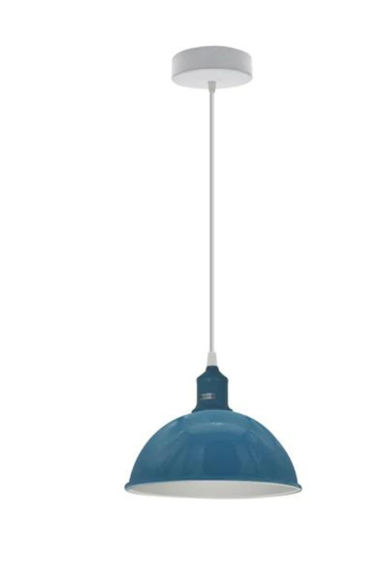 Modern Industrial Cyan Blue Pendant Light E27 Base Dimmer Ready Ceiling Shade Modern Homes by LEDSONE