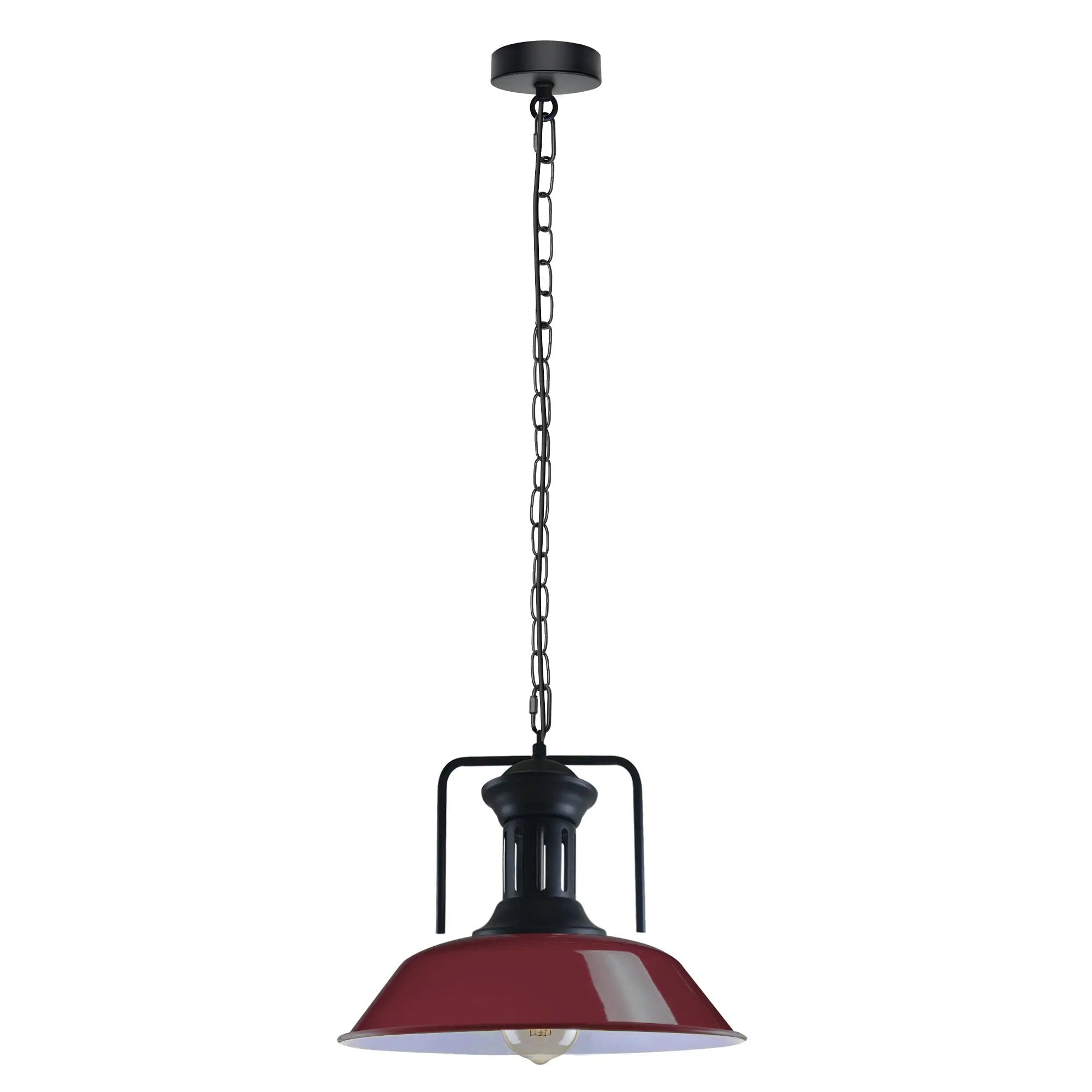 LEDSONE Vintage Industrial Burgundy Ceiling Pendant Light Shade Hanging Lamp Light - Pendant Lights