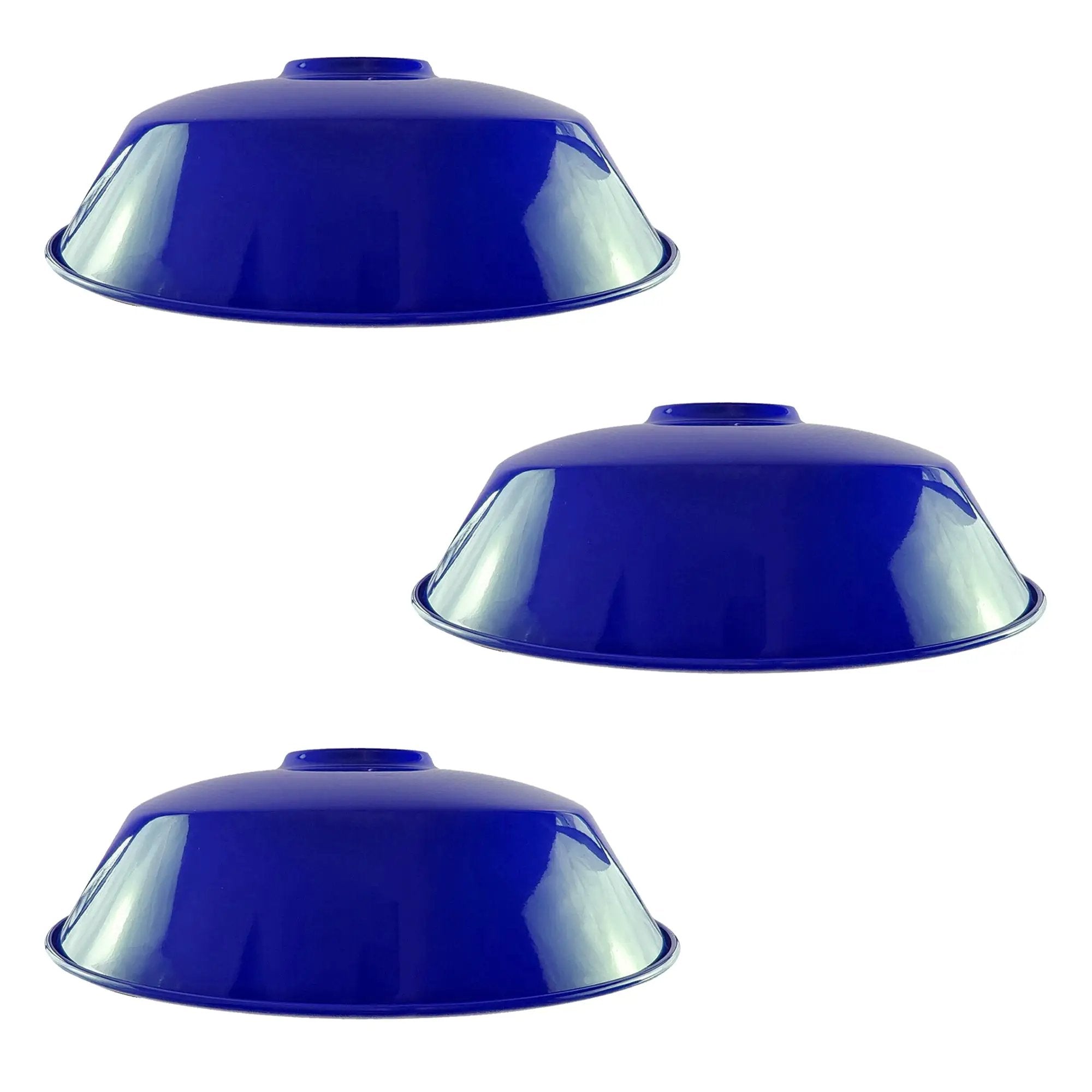 LEDSONE 3 Pack Navy Blue Retro Vintage Lampshade Easy Fit E27/B22 Base Industrial Pendant - Pendant Lights