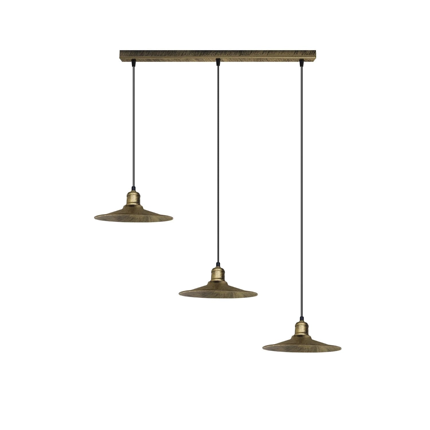 LEDSONE Brushed Brass 3 Head Pendant 22cm Easy Fit Home - Ceiling Lights