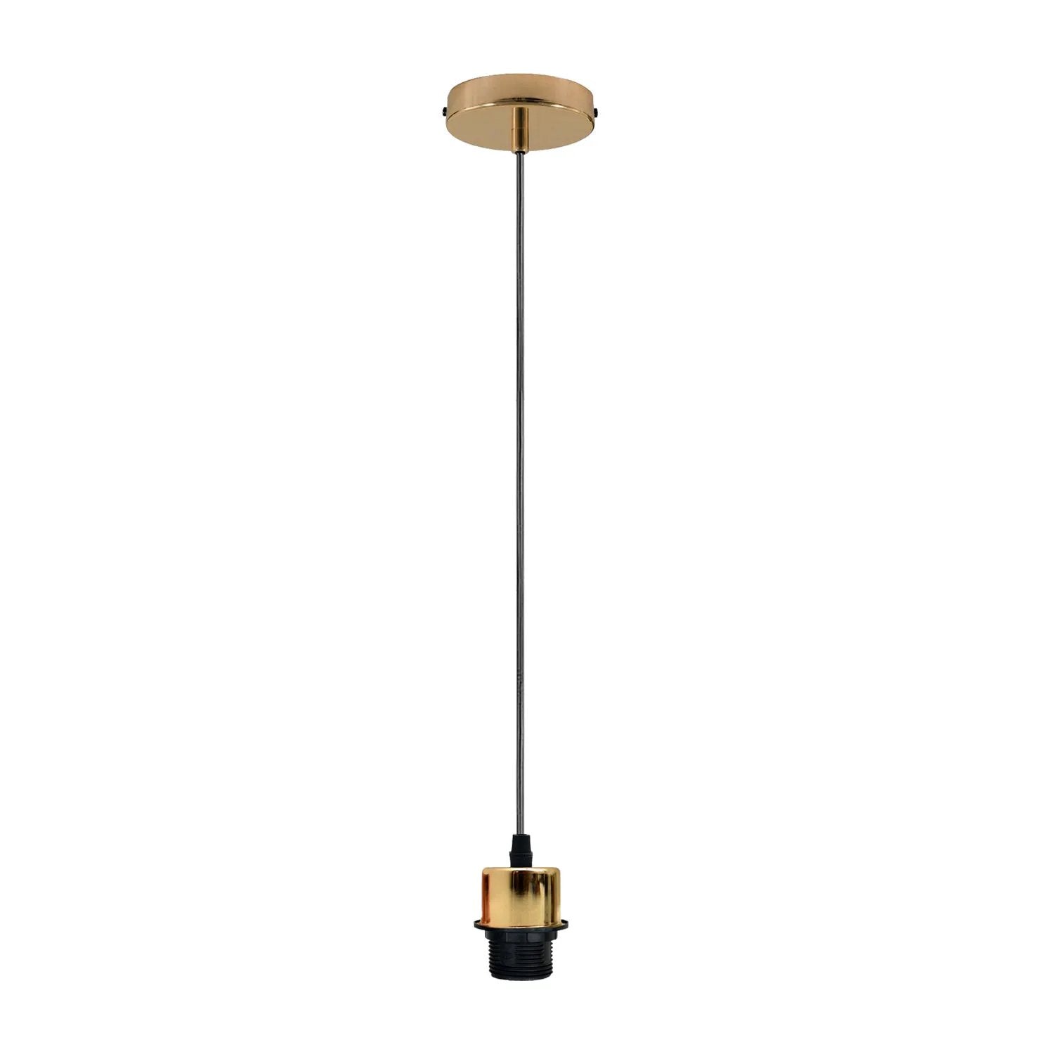 LEDSONE Industrial French Gold Pendant Light Fitting, Lampshade Addable E27 Lamp Holder UK Holder Fitting Set With PVC Cable. - Pendant Lights