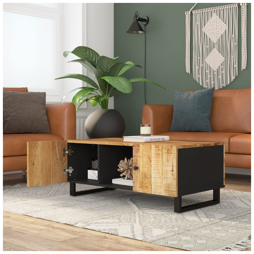 VidaXL Coffee Table 100x54x40 Cm Solid Mango Wood Engineered Wood For Living Room by vidaXL