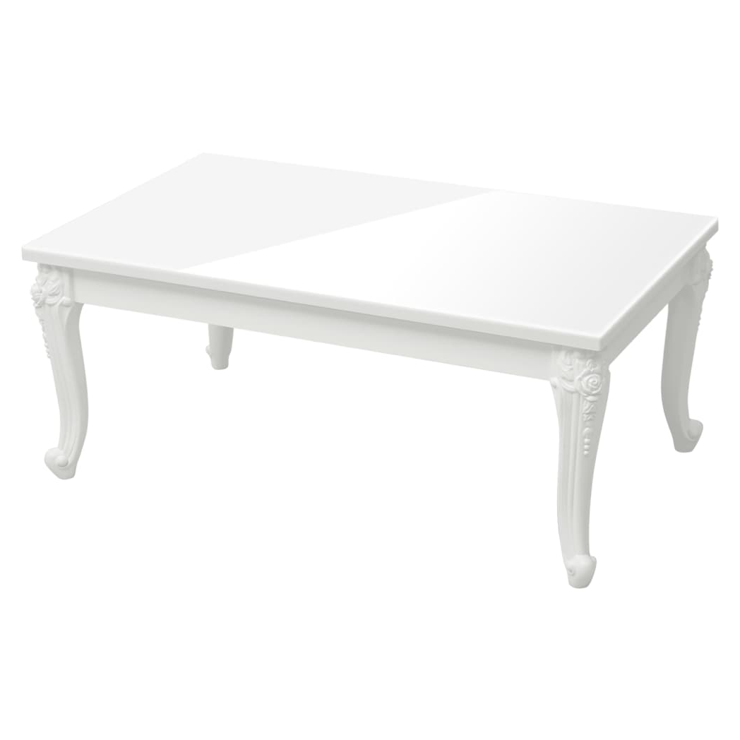 vidaXL vidaXL Coffee Table 100x50x42 cm High Gloss White Durable Engineered Wood For Living Room Decor - Coffee Table