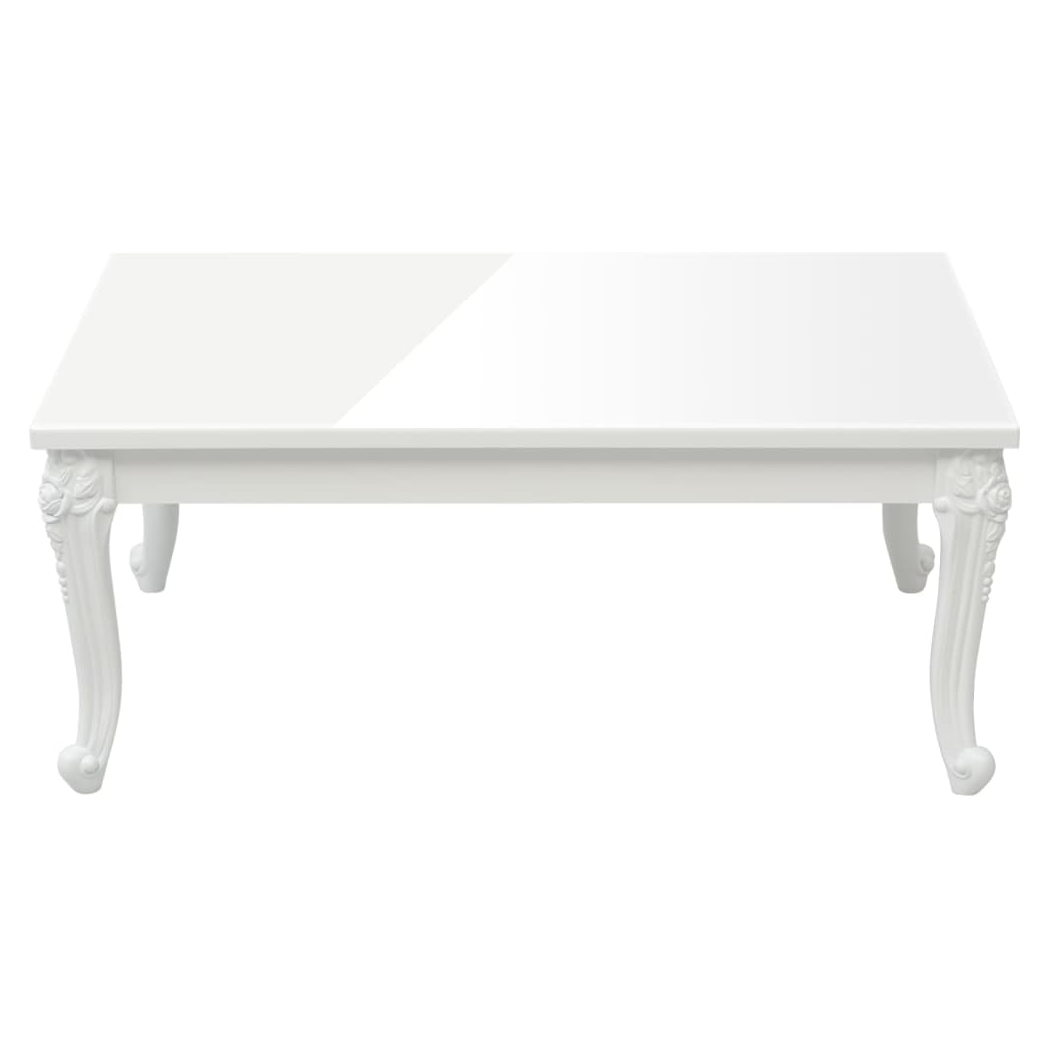 vidaXL vidaXL Coffee Table 100x50x42 cm High Gloss White Durable Engineered Wood For Living Room Decor - Coffee Table