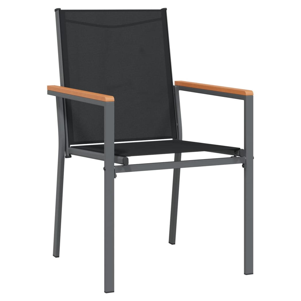vidaXL VidaXL 3 Piece Garden Dining Set Black Textilene Outdoor - Garden Set