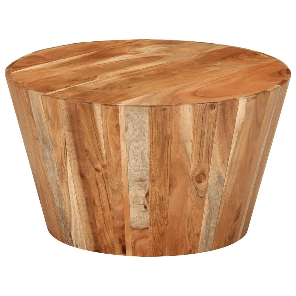 vidaXL Coffee Table Diameter 52 Cm Height 30 Cm Solid Reclaimed Wood Rustic Living Room Accent Handcrafted by vidaXL
