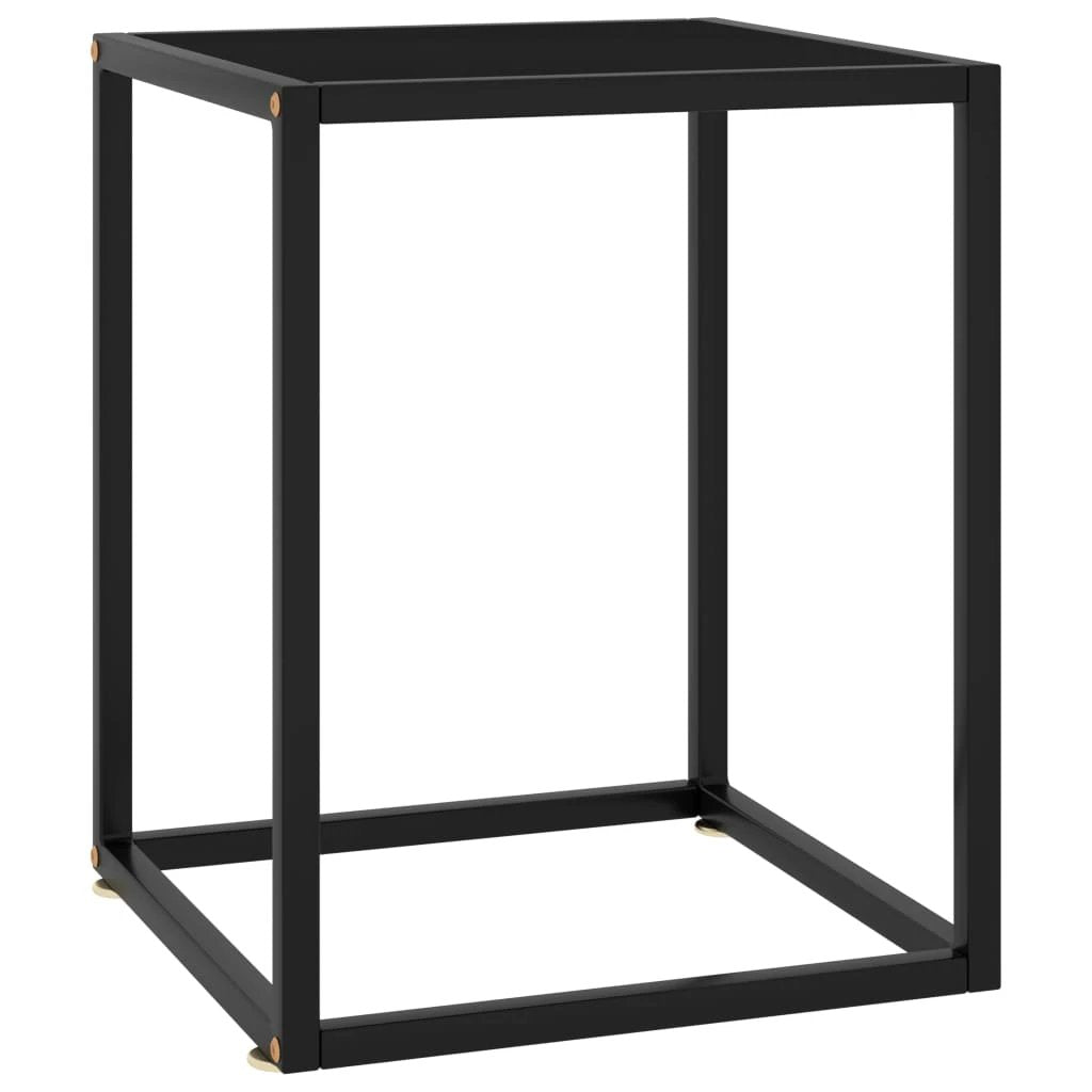 vidaXL vidaXL Coffee Table 60x60x35 cm Tempered Glass Marble Look Durable Black Steel Frame Living Room Decor - Coffee Table