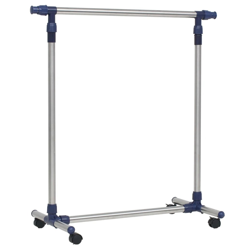 vidaXL Adjustable Clothes Rack 165x44x150 cm Stainless Steel Adjustable Height For Bedroom by vidaXL
