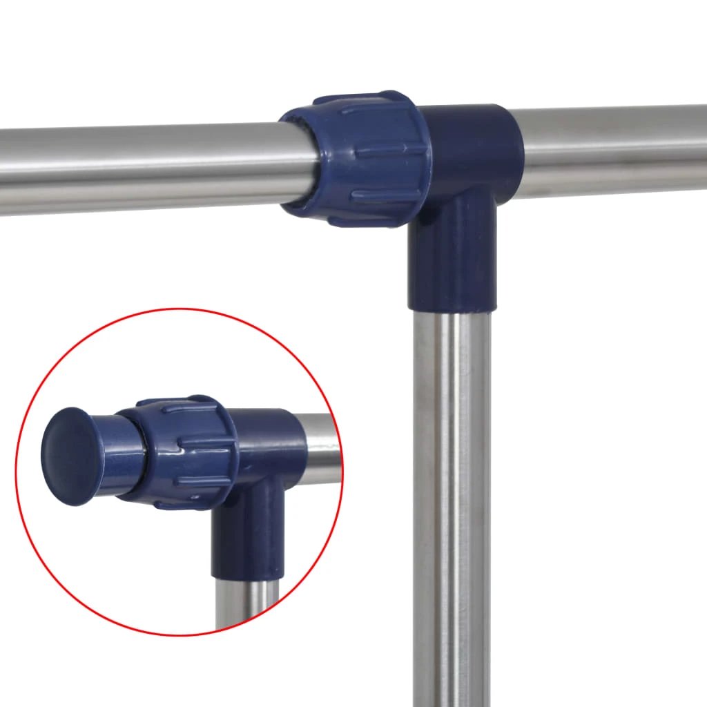 vidaXL Adjustable Clothes Rack 165x44x150 cm Stainless Steel Adjustable Height For Bedroom by vidaXL