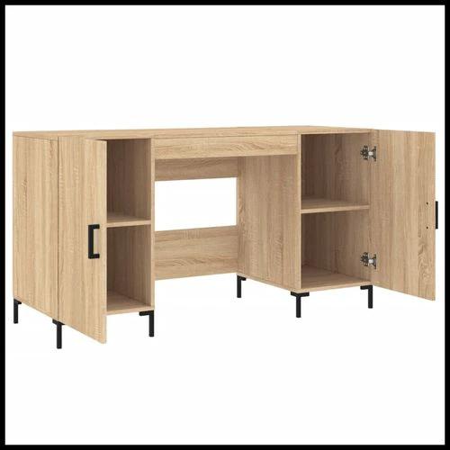 vidaXL Desk 140x50x75 cm Engineered Wood with Ample Storage for Home Office Use by vidaXL