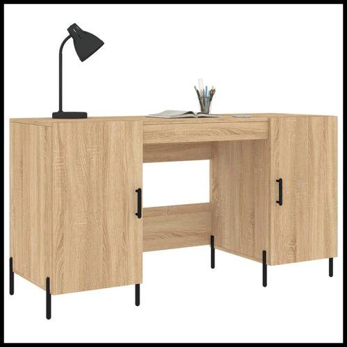vidaXL Desk White 140x50x75 cm Engineered Wood with Ample Storage by vidaXL