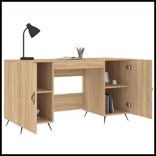 vidaXL vidaXL Desk 140x50x75 cm Engineered Wood with Ample Storage - Uncategorized Desk