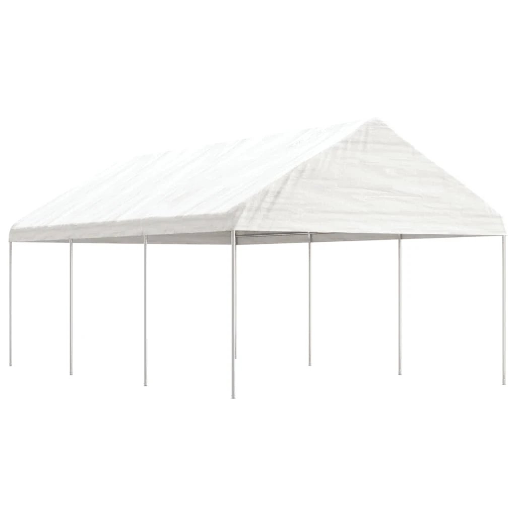 vidaXL vidaXL Gazebo with Roof White 4.08x2.23x3.22 m Polyethylene - Gazebos
