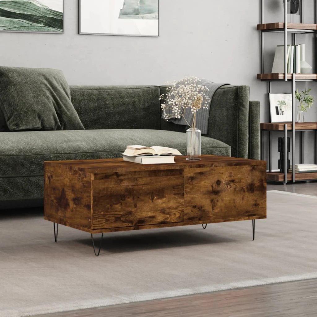 vidaXL Coffee Table 90x50x36.5 cm White Engineered Wood Moisture-Resistant Living Room by vidaXL