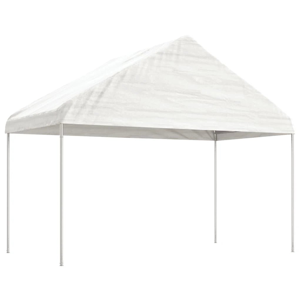 vidaXL Gazebo with Roof White 4.08x2.23x3.22 m Polyethylene by vidaXL