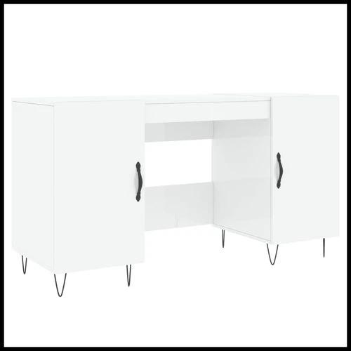 vidaXL vidaXL Desk White 140x50x75 cm Engineered Wood with Ample Storage Unit - Uncategorized Desk