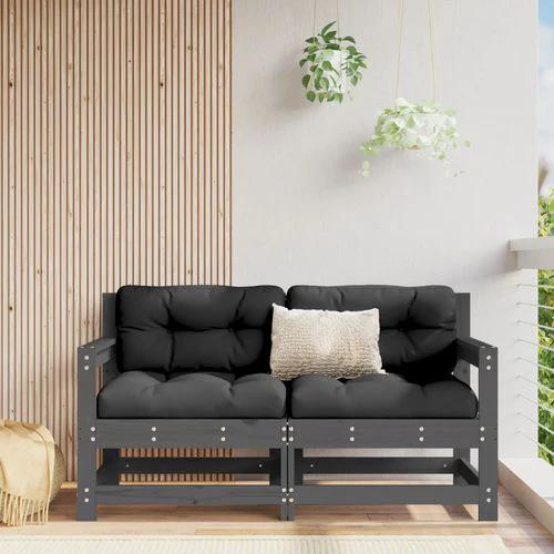 vidaXL Corner Sofa with Cushions 2-Seater Solid Pine Wood for Outdoor Relaxation and Comfort by vidaXL