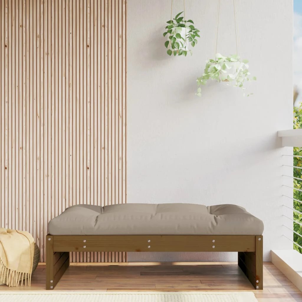 VidaXL Middle Sofa 120x80 cm Solid Pine Cushioned Outdoor by vidaXL