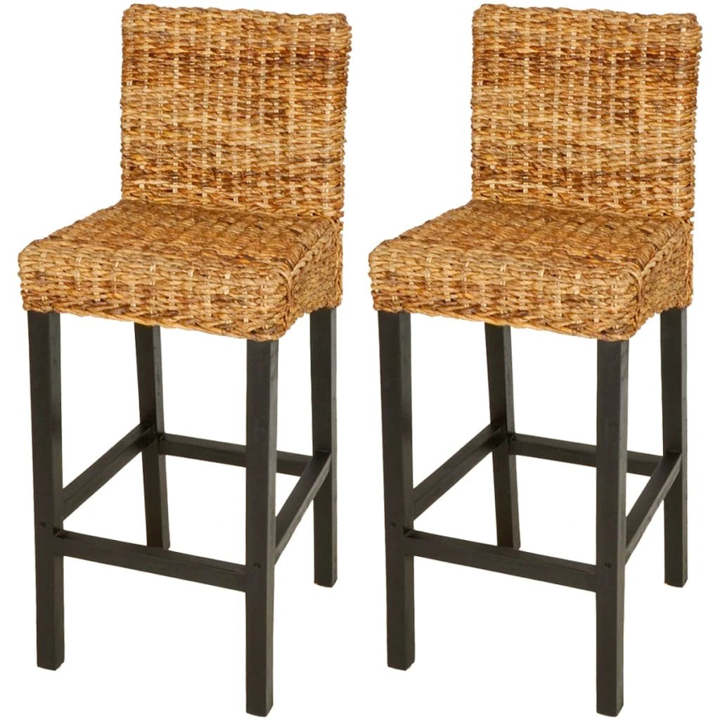 vidaXL vidaXL Bar Stools 2 pcs Abaca -