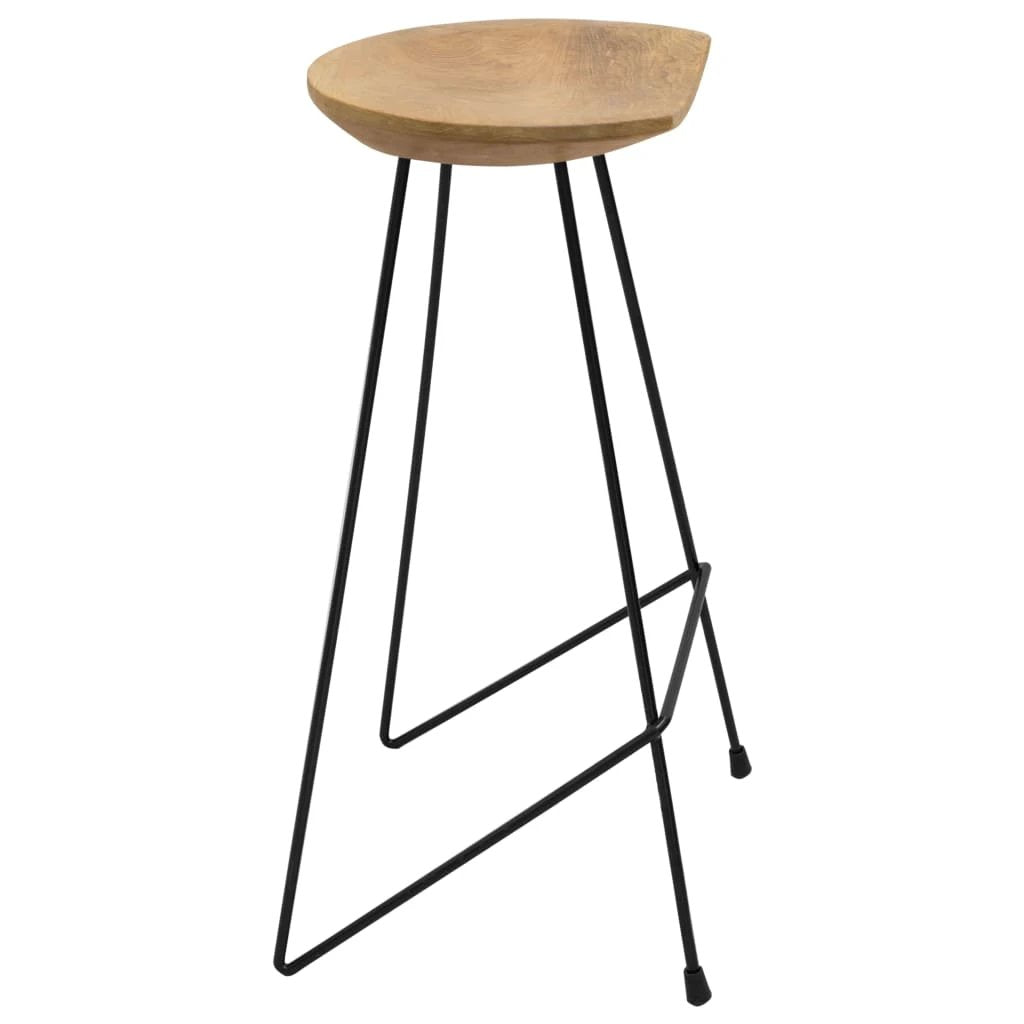 vidaXL Bar Stools 2 pcs Solid Teak Wood by vidaXL