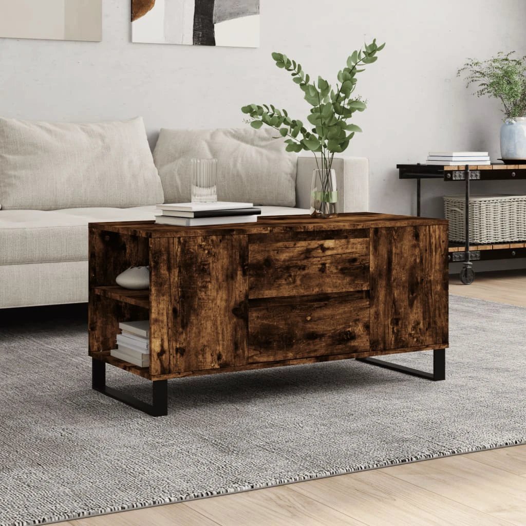 vidaXL vidaXL Coffee Table 102x44.5x50 cm Engineered Wood Moisture Resistant Living Room Storage - Coffee Table