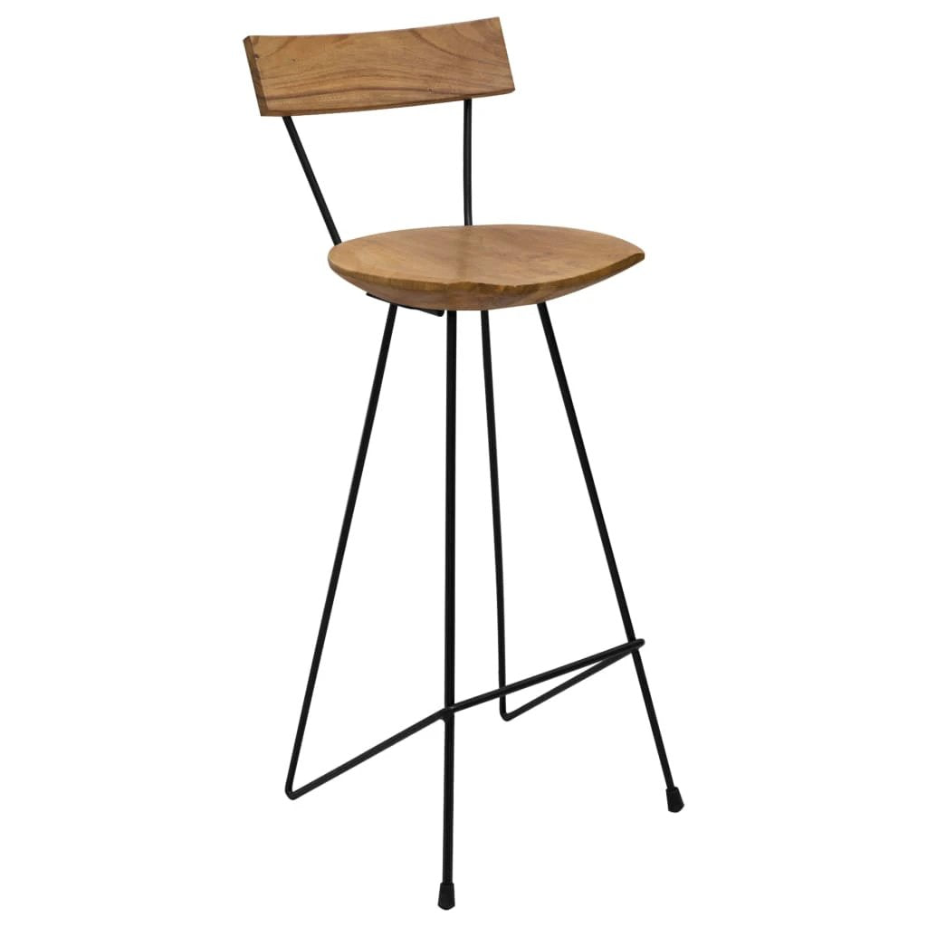 vidaXL Bar Stools 2 pcs Solid Teak Wood by vidaXL