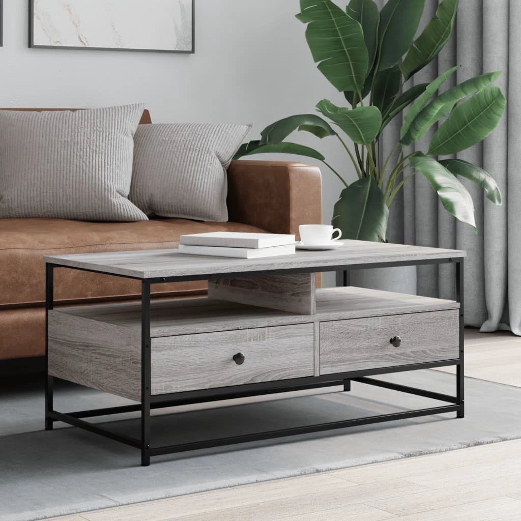 vidaXL VidaXL Coffee Table 100x51x45 Cm Engineered Wood Black Home - Coffee Table