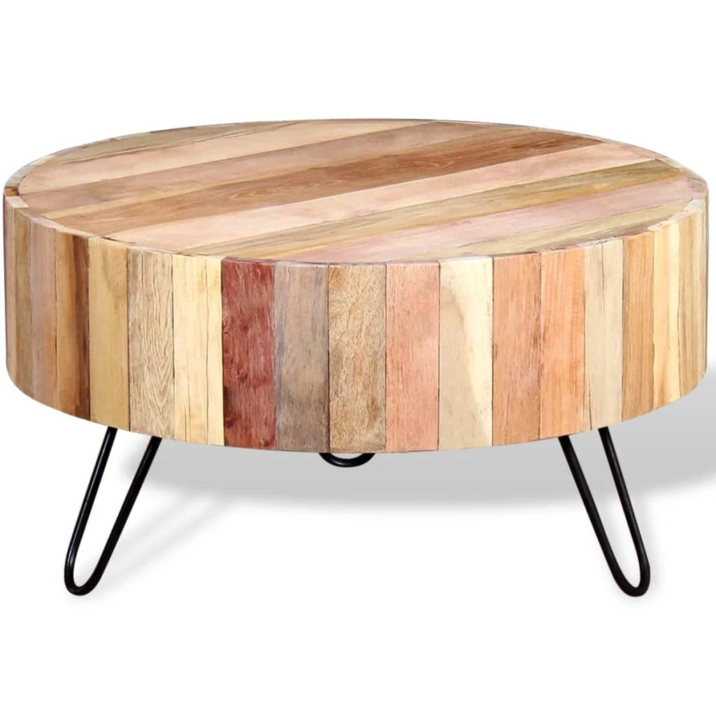 vidaXL VidaXL Reclaimed Wood Coffee Table Industrial Round Design Handcrafted Living Room - Coffee Table