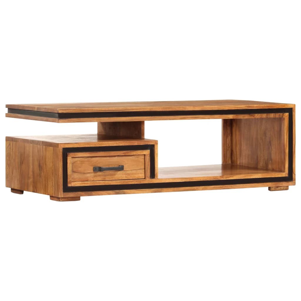 VidaXL Coffee Table 100x45x33 cm Solid Acacia Wood Durable Living Room Furniture by vidaXL