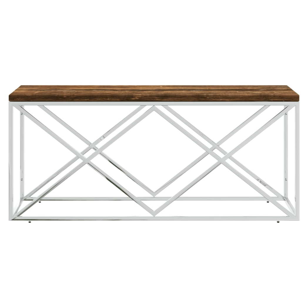 vidaXL VidaXL Coffee Table 110x45x45 Cm Stainless Steel Glass Modern Living Room Centerpiece - Coffee Table