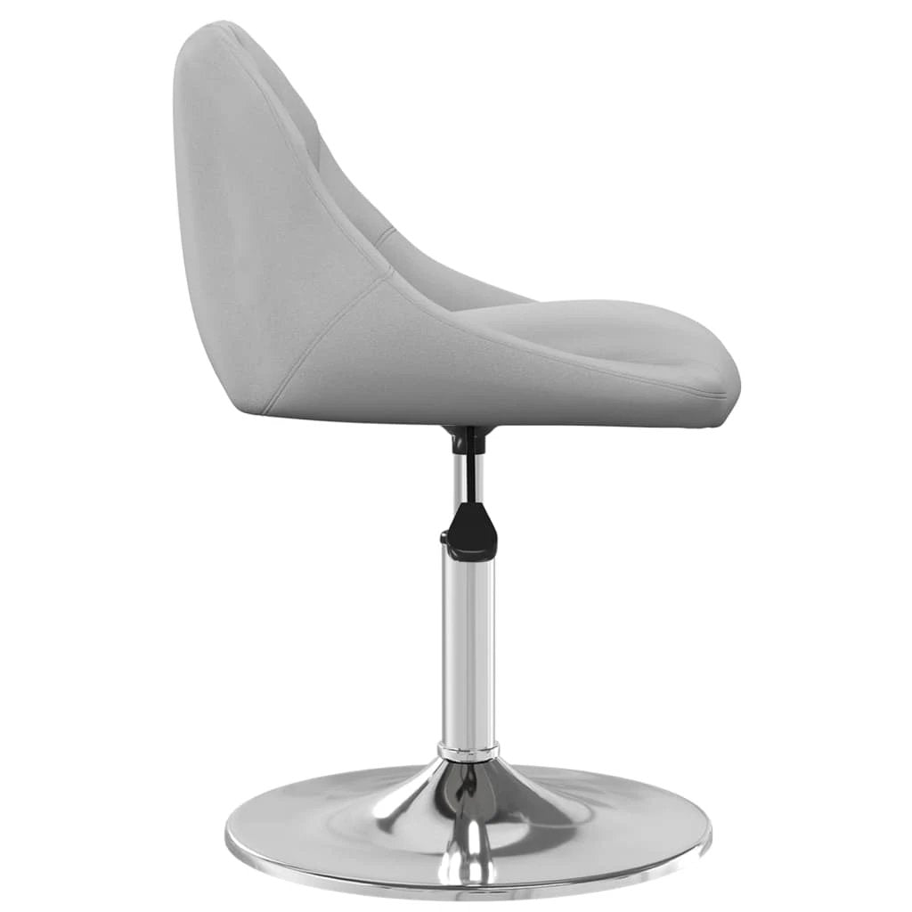vidaXL VidaXL Swivel Dining Chairs 2 Pack Compact Light Grey Velvet Gas Lift For Home Bar - Dining Chairs
