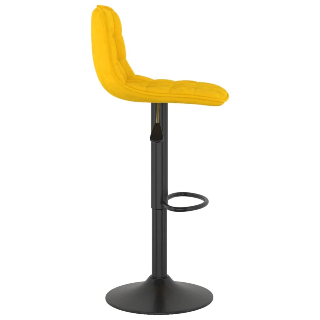 vidaXL Bar Stools 2 pcs Yellow Velvet by vidaXL