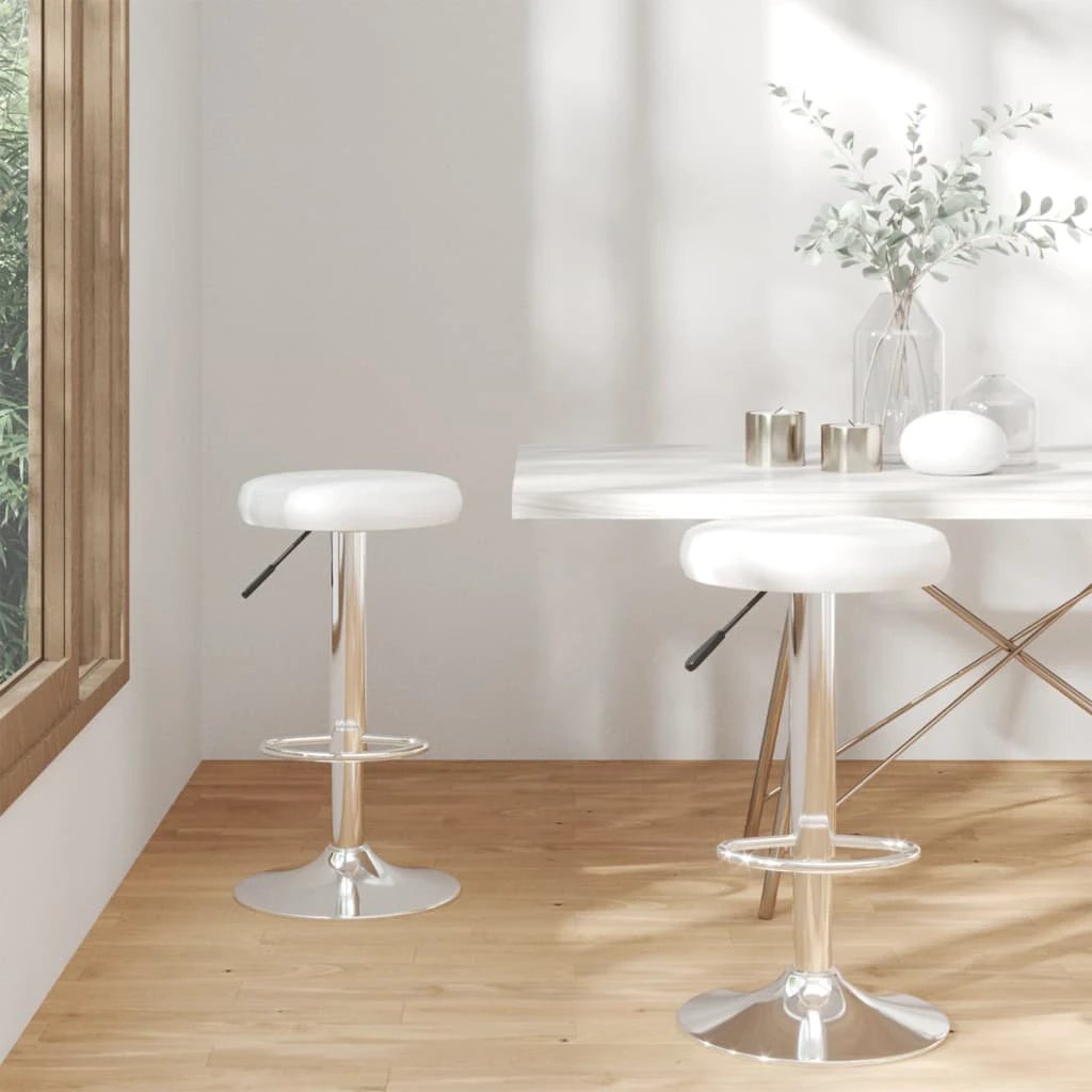 vidaXL Bar Stools 2 pcs White Faux Leather by vidaXL