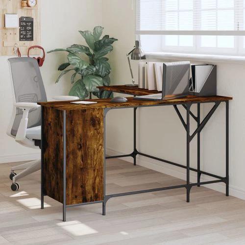 vidaXL Black Desk 141x141x75 cm Durable Engineered Wood for Home Office Use by vidaXL