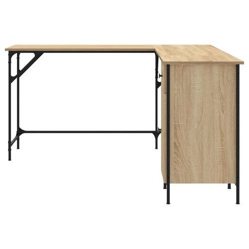 vidaXL Black Desk 141x141x75 cm Durable Engineered Wood for Home Office Use by vidaXL