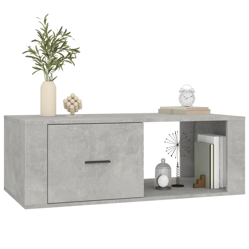 vidaXL VidaXL Coffee Table 100x50.5x35 cm Engineered Wood Concrete Grey Finish For Living Room - Coffee Table