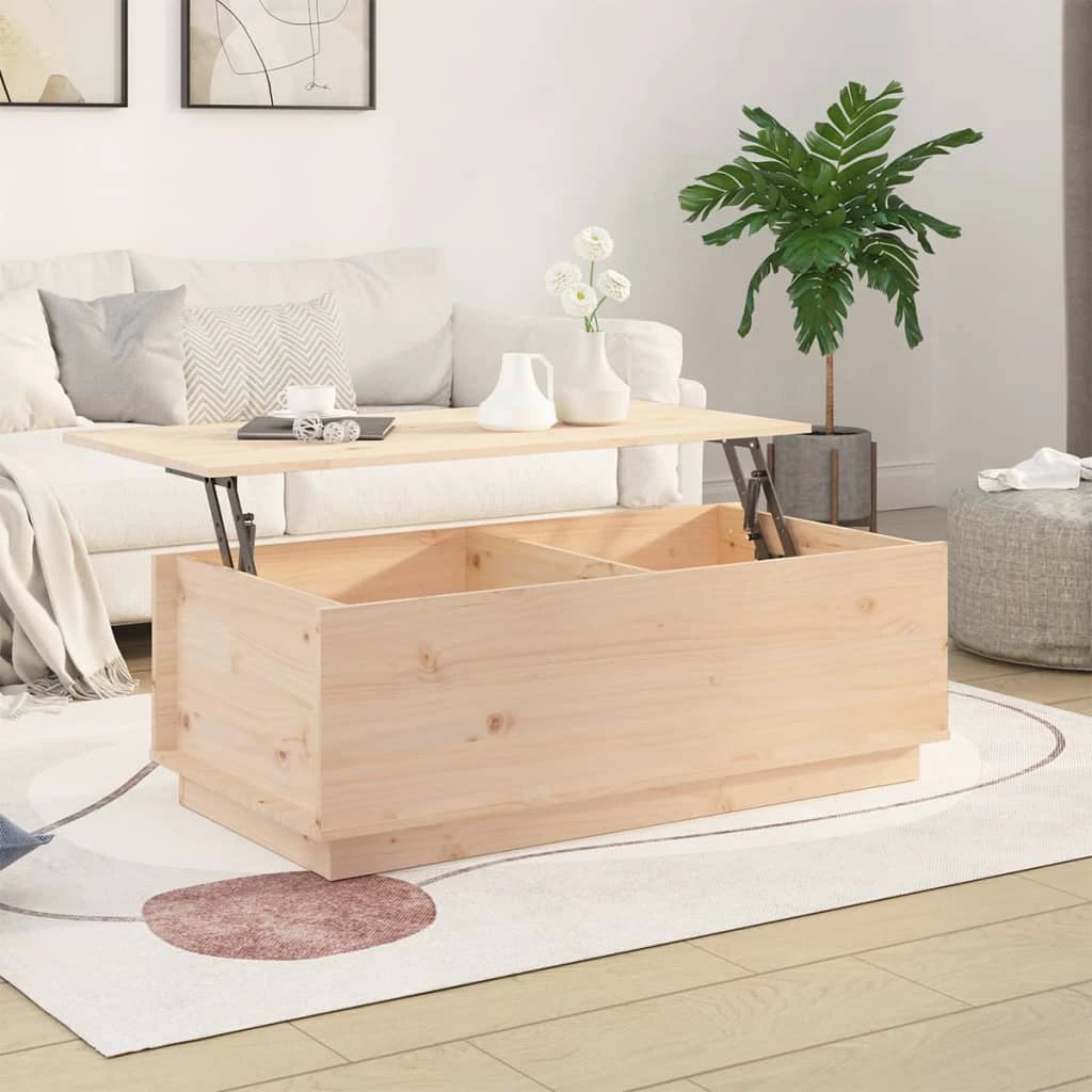 VidaXL Coffee Table 100x50x35 cm Solid Pine Lift Top by vidaXL