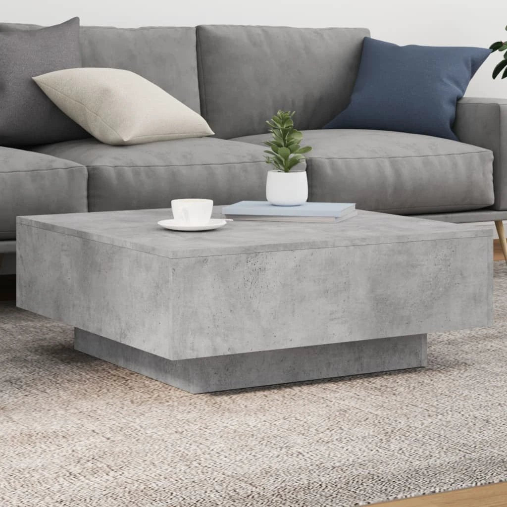VidaXL Coffee Table 55x55x31cm With LED Lights Living Room by vidaXL
