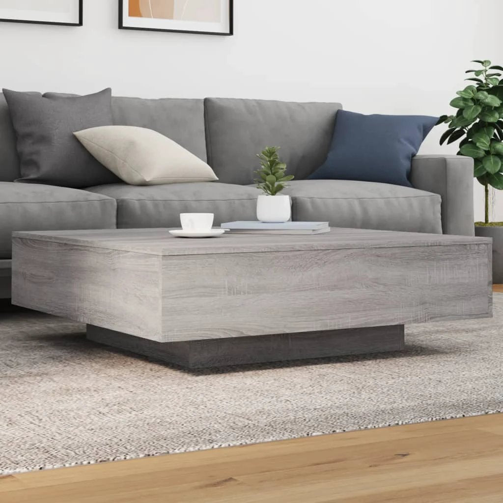 VidaXL Coffee Table 55x55x31cm With LED Lights Living Room by vidaXL