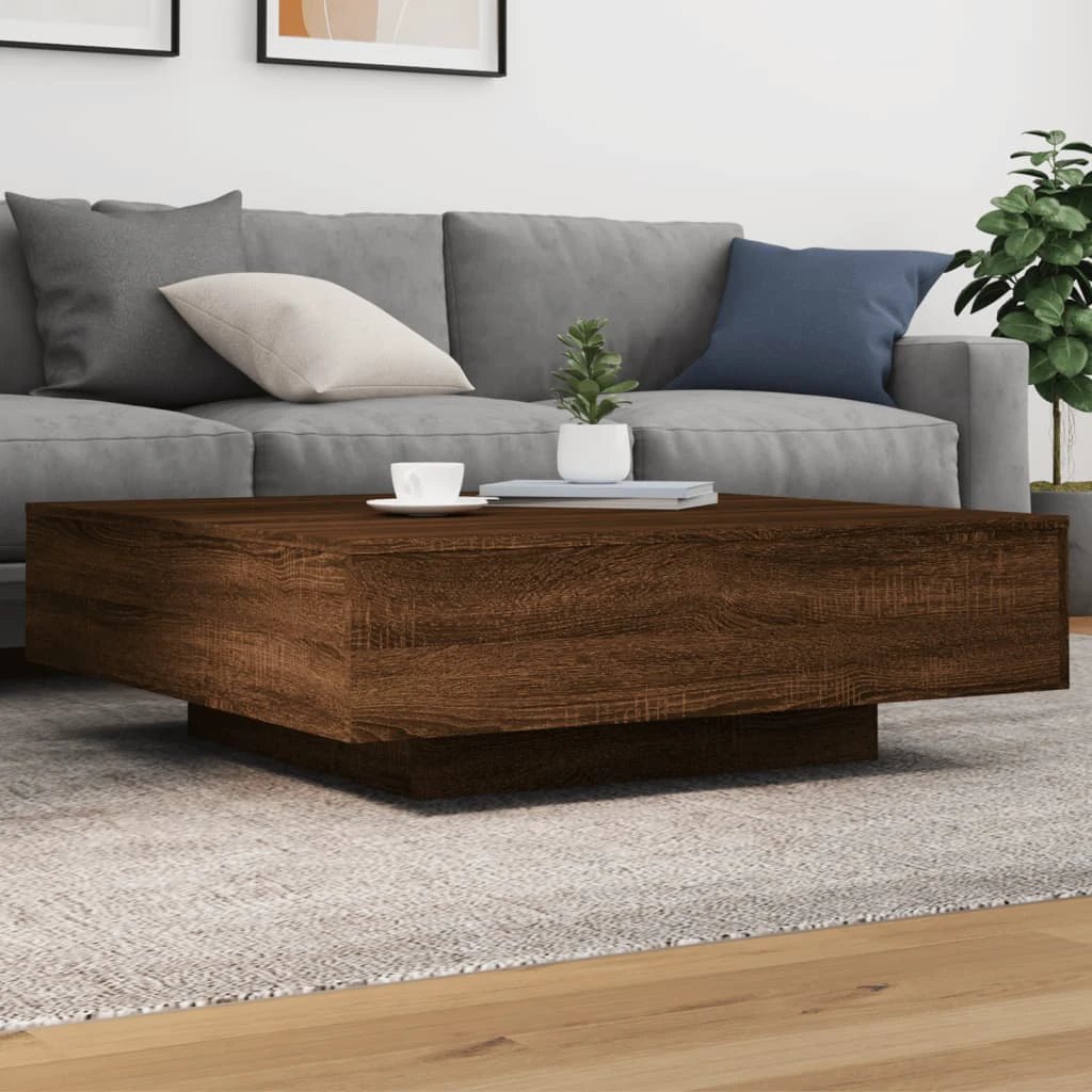 VidaXL Coffee Table 55x55x31cm With LED Lights Living Room by vidaXL