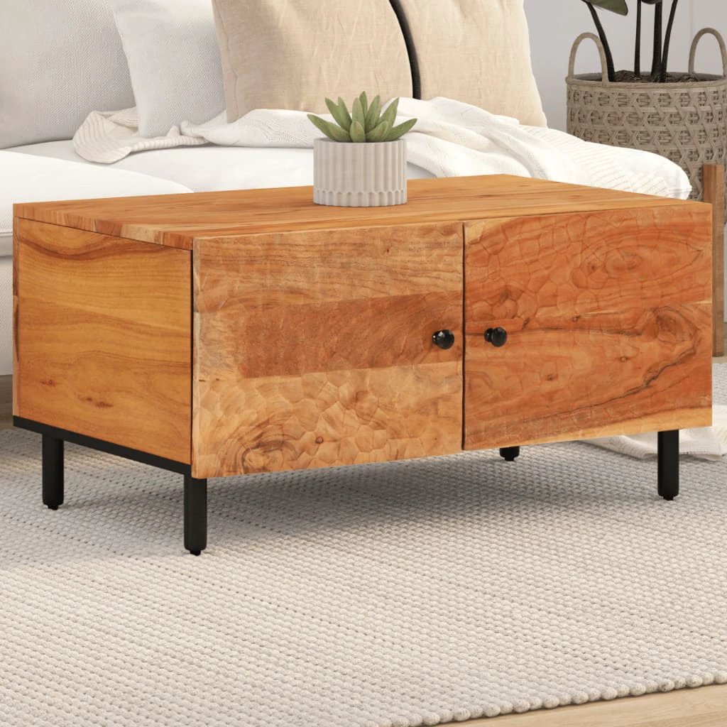 vidaXL VidaXL Coffee Table 80x50x40 Cm Solid Mango Wood Black Home - Coffee Table