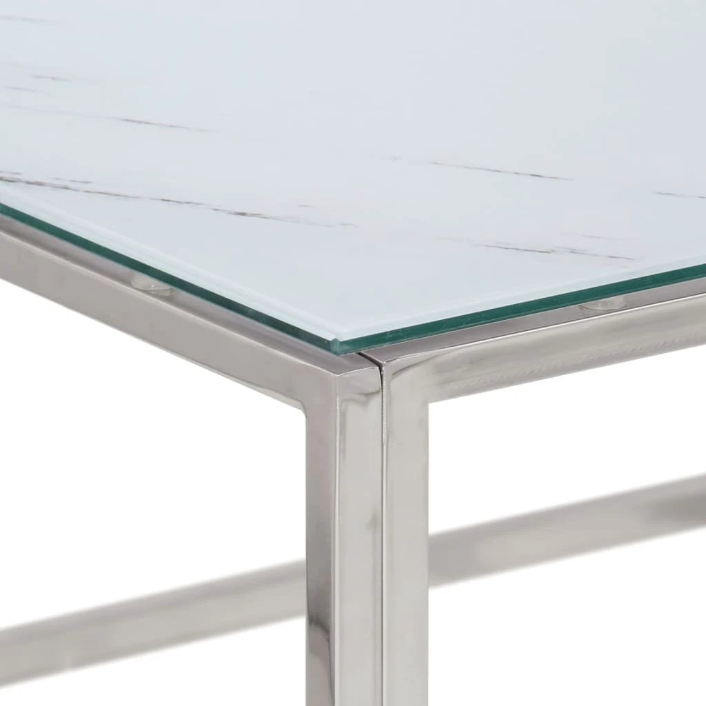 vidaXL Coffee Table 120 cm L 60 cm W Marble Effect Glass Top For Modern Living Rooms by vidaXL