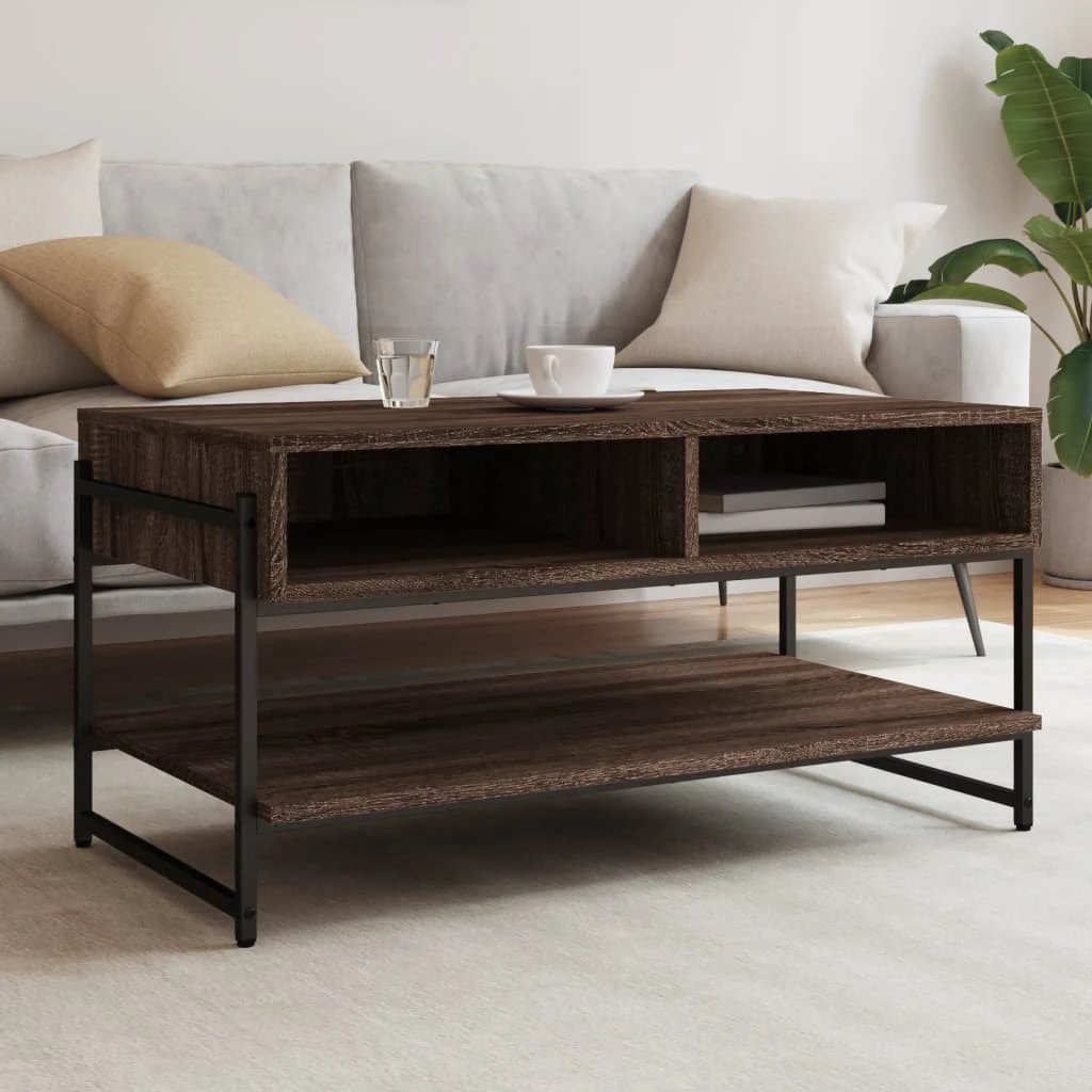 vidaXL vidaXL Coffee Table 90x50x45 cm Engineered Wood Metal Frame Living Room Decor Accent - Coffee Table