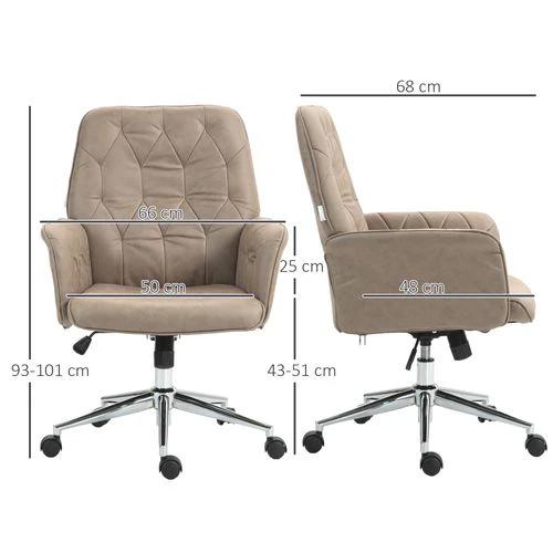Vinsetto Vinsetto Computer Chair w/ Armrest Modern Style Tufted Home Dining Room Khaki - Office Chair