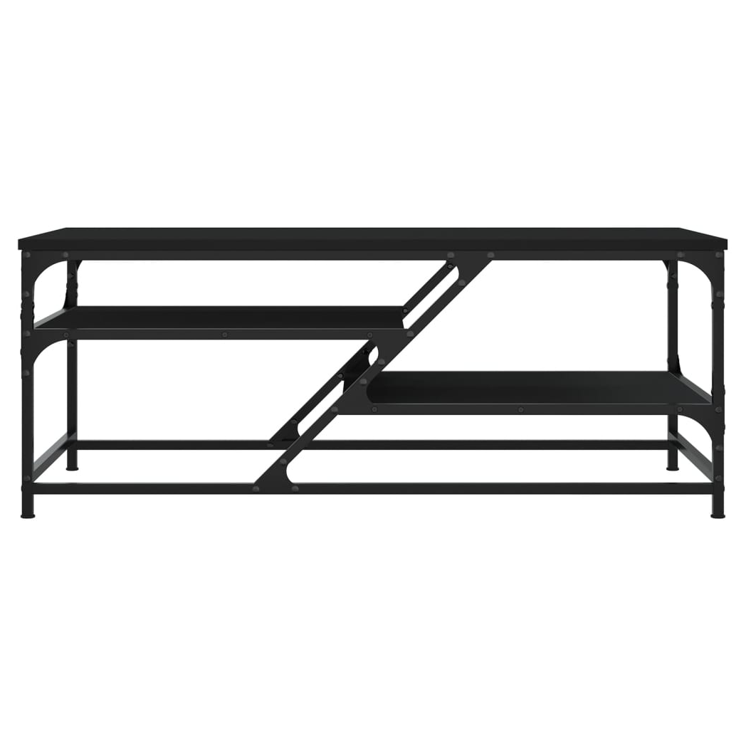 vidaXL VidaXL Coffee Table 100x49x40 Cm Engineered Wood Moisture Resistant With Open Shelves Living Room - Coffee Table