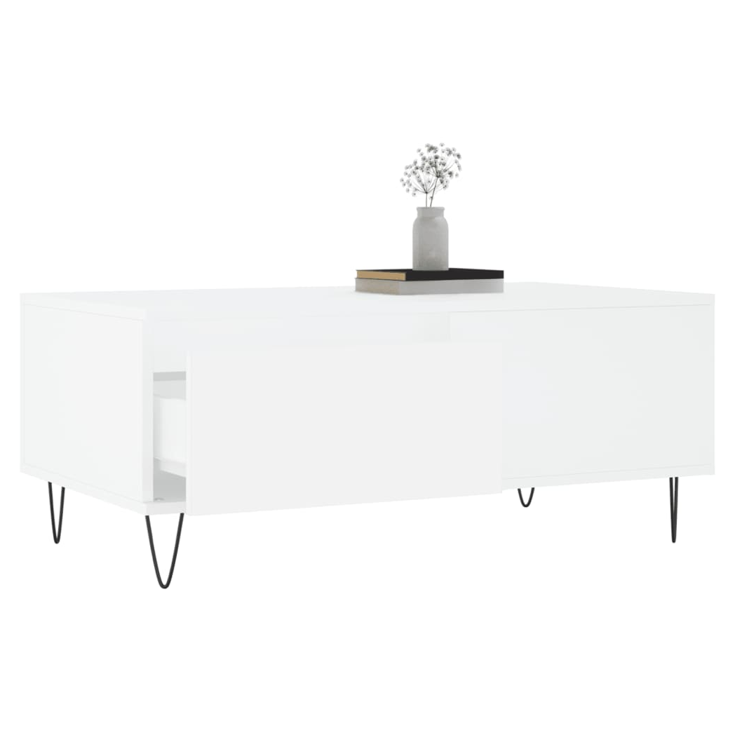 vidaXL vidaXL Coffee Table 90x50x36.5 cm White Engineered Wood Moisture-Resistant Living Room - Coffee Table